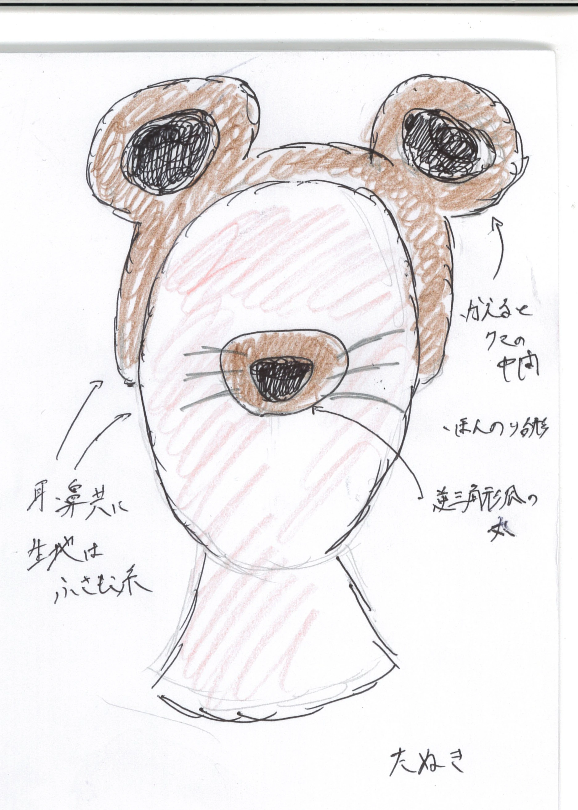 【プレゼント用】たぬきカチューシャ＆付け鼻 補足画像 1